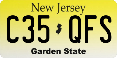 NJ license plate C35QFS