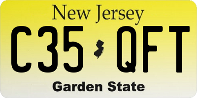 NJ license plate C35QFT
