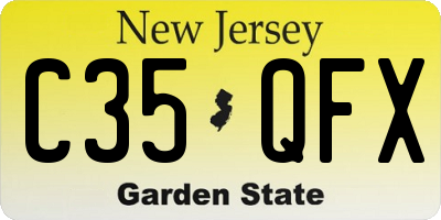 NJ license plate C35QFX