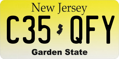 NJ license plate C35QFY