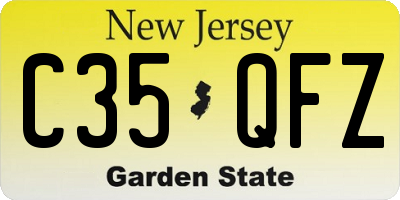 NJ license plate C35QFZ