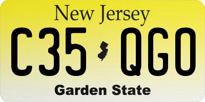 NJ license plate C35QGO