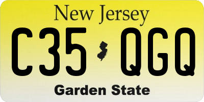 NJ license plate C35QGQ
