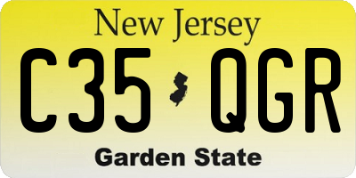 NJ license plate C35QGR