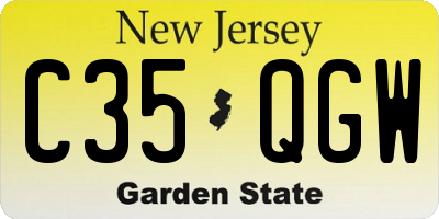 NJ license plate C35QGW