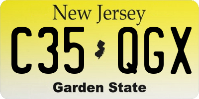 NJ license plate C35QGX