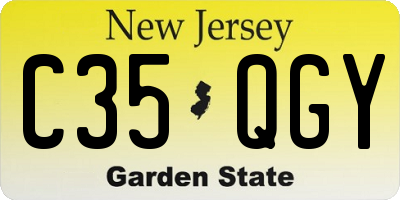 NJ license plate C35QGY