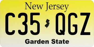 NJ license plate C35QGZ