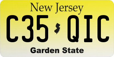 NJ license plate C35QIC