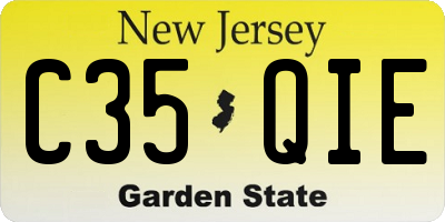 NJ license plate C35QIE