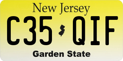 NJ license plate C35QIF
