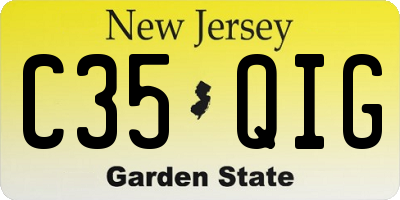 NJ license plate C35QIG