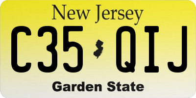 NJ license plate C35QIJ