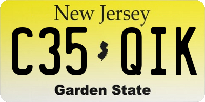 NJ license plate C35QIK