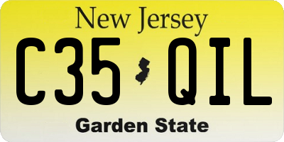 NJ license plate C35QIL