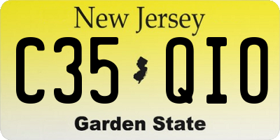 NJ license plate C35QIO