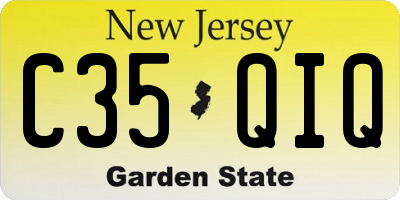 NJ license plate C35QIQ
