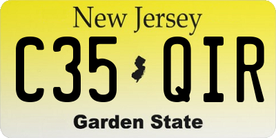 NJ license plate C35QIR