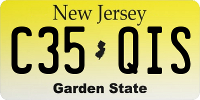 NJ license plate C35QIS