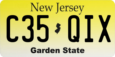 NJ license plate C35QIX