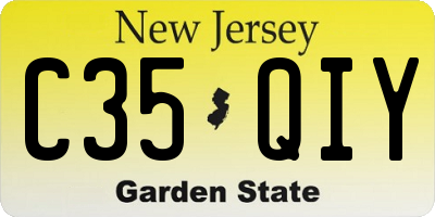 NJ license plate C35QIY
