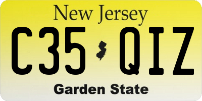 NJ license plate C35QIZ