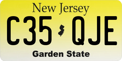 NJ license plate C35QJE