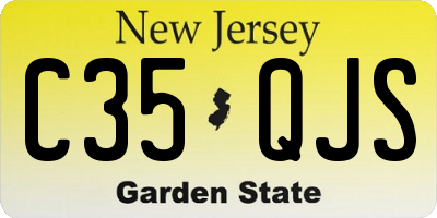 NJ license plate C35QJS