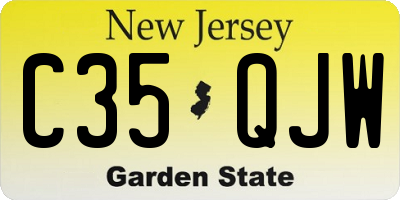 NJ license plate C35QJW
