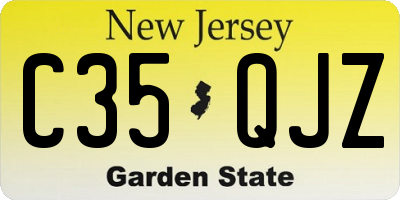 NJ license plate C35QJZ