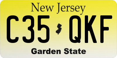 NJ license plate C35QKF