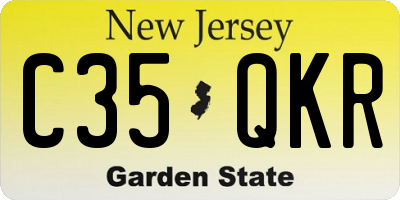 NJ license plate C35QKR
