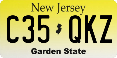 NJ license plate C35QKZ