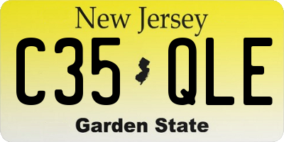 NJ license plate C35QLE