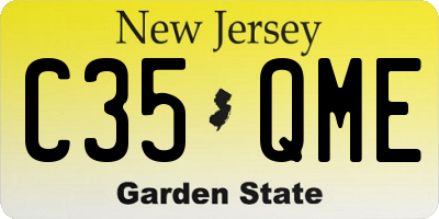 NJ license plate C35QME