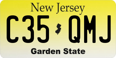NJ license plate C35QMJ