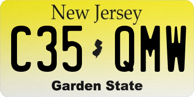 NJ license plate C35QMW