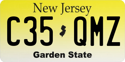 NJ license plate C35QMZ