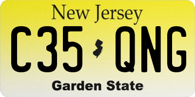 NJ license plate C35QNG