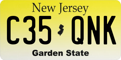 NJ license plate C35QNK