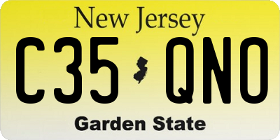 NJ license plate C35QNO