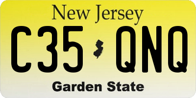 NJ license plate C35QNQ