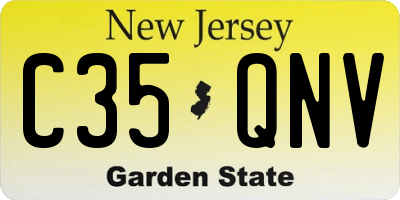 NJ license plate C35QNV