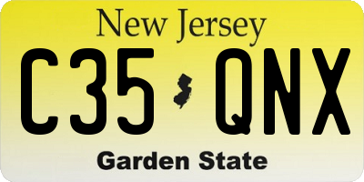 NJ license plate C35QNX