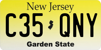 NJ license plate C35QNY