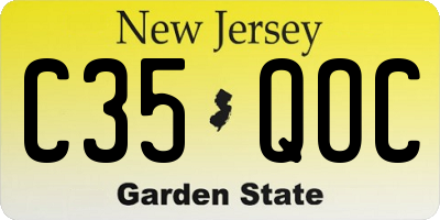 NJ license plate C35QOC