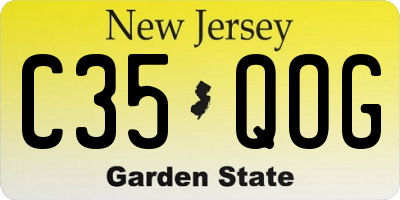 NJ license plate C35QOG