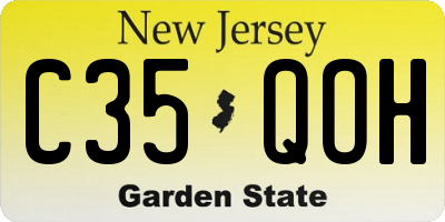 NJ license plate C35QOH