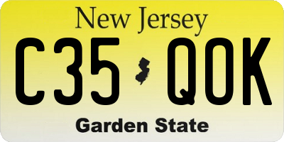 NJ license plate C35QOK
