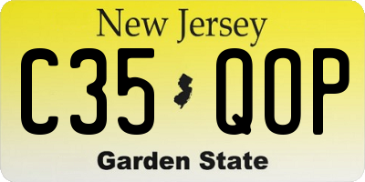 NJ license plate C35QOP